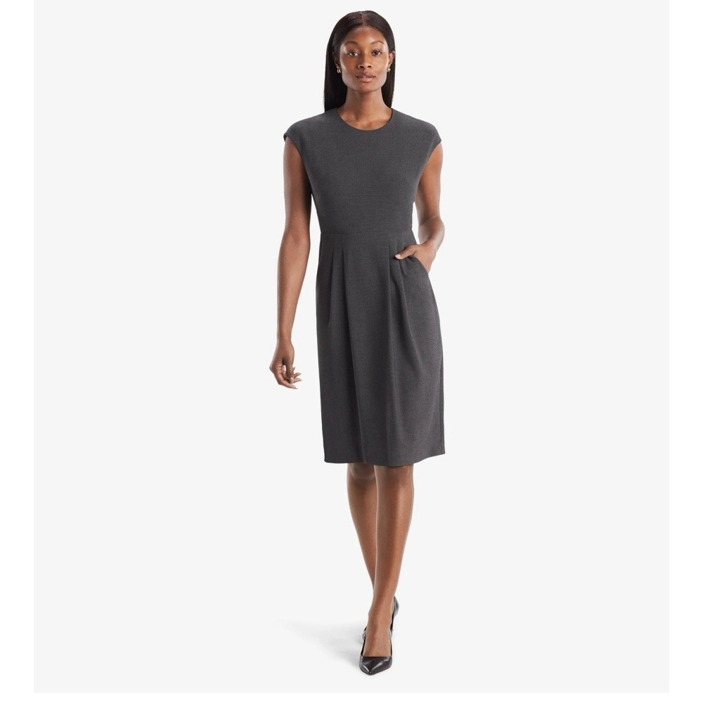 MM Lafleur The Masha Dress Light Twill in Charcoal Grey Sz 4